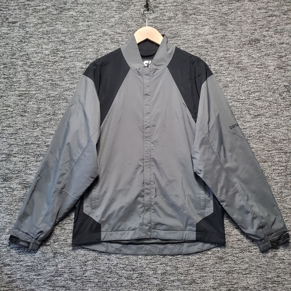 FootJoy DryJoys Golf Jacket Mens Medium M Gray Black Waterproof‎ Rain Full Zip